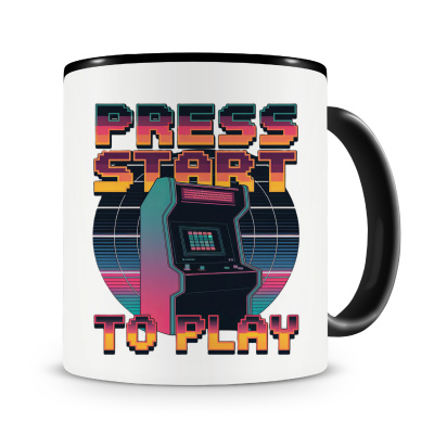 Tasse mit dem Motiv Press Start To Play