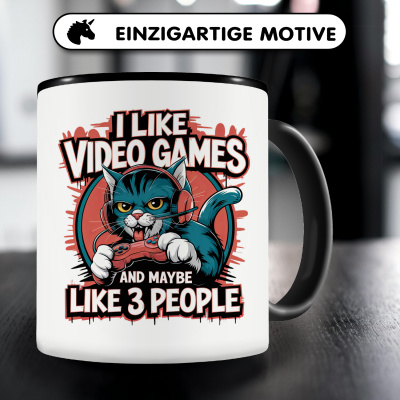 Tasse mit dem Motiv I Like Video Games Katze - Ansicht 3