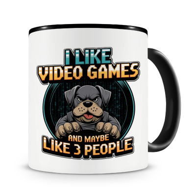 Tasse mit dem Motiv I Like Video Games Hund