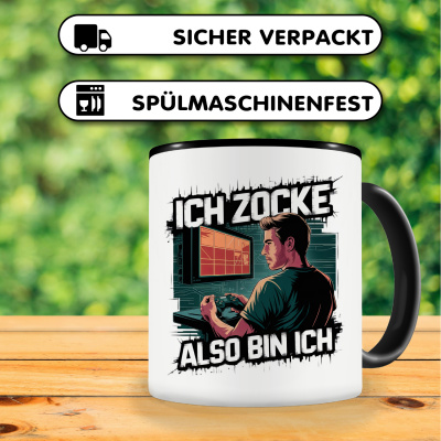 Tasse mit dem Motiv Ich Zocke Also Bin Ich - Ansicht 4
