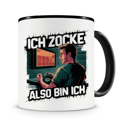 Tasse mit dem Motiv Ich Zocke Also Bin Ich