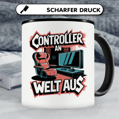 Tasse mit dem Motiv Controller An Welt Aus - Ansicht 5