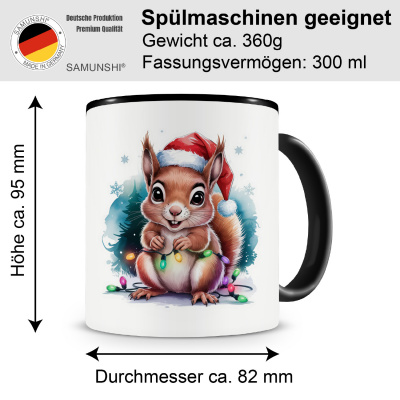 Tasse mit dem Motiv Eichhrnchen mit Weihnachtsmtze - Ansicht 2