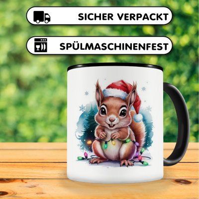 Tasse mit dem Motiv Eichhrnchen mit Weihnachtsmtze - Ansicht 4
