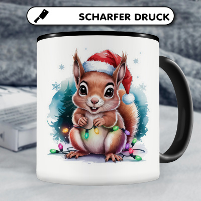Tasse mit dem Motiv Eichhrnchen mit Weihnachtsmtze - Ansicht 5
