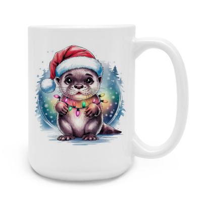 XXL Tasse mit dem Motiv Otter mit Weihnachtsmtze