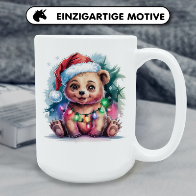 XXL Tasse mit dem Motiv Br mit Weihnachtsmtze - Ansicht 6