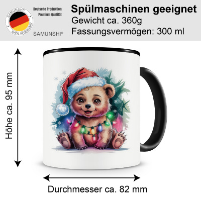 Tasse mit dem Motiv Bär mit Weihnachtsmütze - Ansicht 2