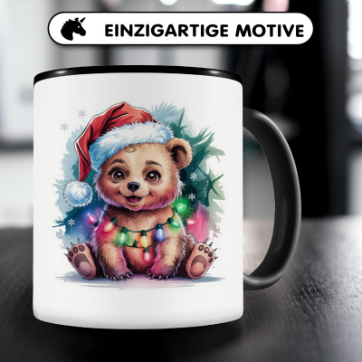 Tasse mit dem Motiv Bär mit Weihnachtsmütze - Ansicht 3
