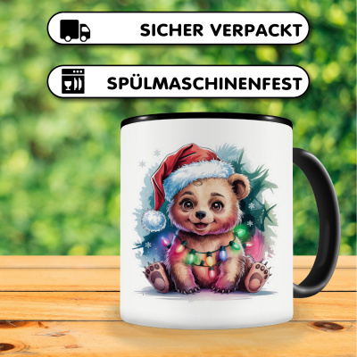 Tasse mit dem Motiv Bär mit Weihnachtsmütze - Ansicht 4