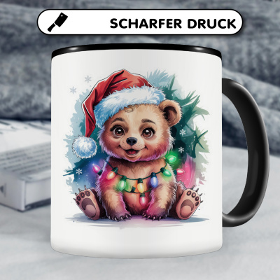 Tasse mit dem Motiv Bär mit Weihnachtsmütze - Ansicht 5