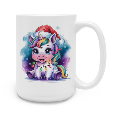 XXL Tasse mit dem Motiv Einhorn mit Weihnachtsmtze