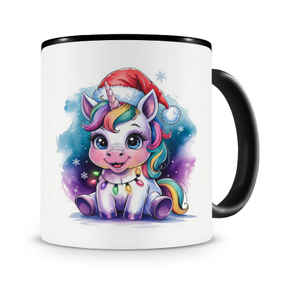 Tasse mit dem Motiv Tiger mit Weihnachtsmtze