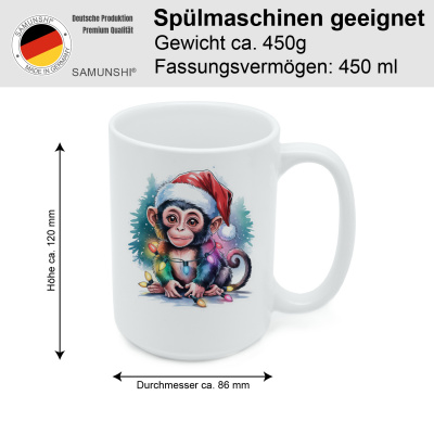XXL Tasse mit dem Motiv Affe mit Weihnachtsmtze - Ansicht 2