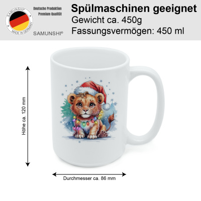 XXL Tasse mit dem Motiv Lwe mit Weihnachtsmtze - Ansicht 2