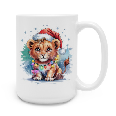 XXL Tasse mit dem Motiv Lwe mit Weihnachtsmtze