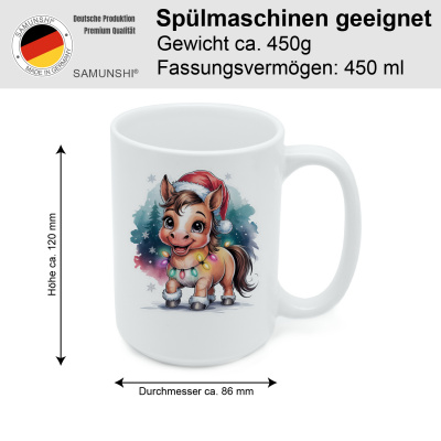 XXL Tasse mit dem Motiv Pferd mit Weihnachtsmtze - Ansicht 2