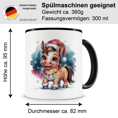 Tasse mit dem Motiv Pferd mit Weihnachtsmtze - Ansicht 2