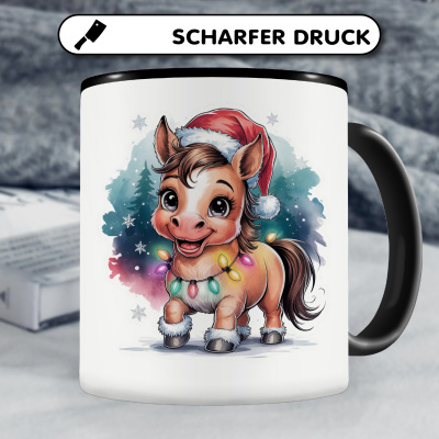Tasse mit dem Motiv Pferd mit Weihnachtsmtze - Ansicht 5