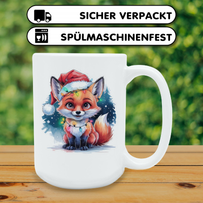 XXL Tasse mit dem Motiv Fuchs mit Weihnachtsmtze - Ansicht 4