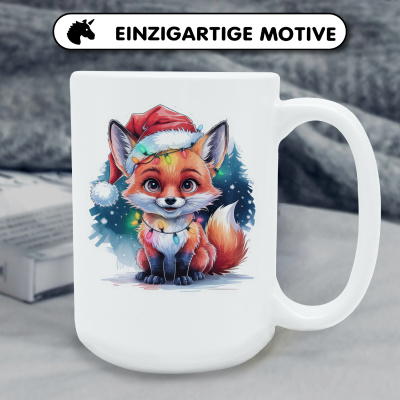 XXL Tasse mit dem Motiv Fuchs mit Weihnachtsmtze - Ansicht 6