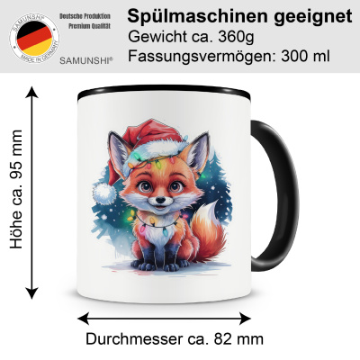 Tasse mit dem Motiv Fuchs mit Weihnachtsmtze - Ansicht 2