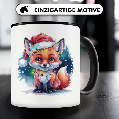 Tasse mit dem Motiv Fuchs mit Weihnachtsmtze - Ansicht 3