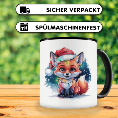 Tasse mit dem Motiv Fuchs mit Weihnachtsmtze - Ansicht 4