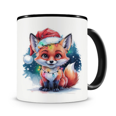 Tasse mit dem Motiv Fuchs mit Weihnachtsmtze
