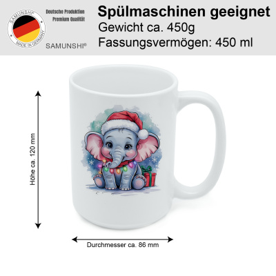XXL Tasse mit dem Motiv Elefant mit Weihnachtsmtze - Ansicht 2