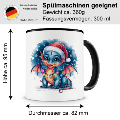 Tasse mit dem Motiv Drache mit Weihnachtsmtze - Ansicht 2