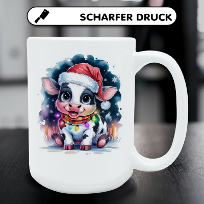 XXL Tasse mit dem Motiv Kuh mit Weihnachtsmtze - Ansicht 5