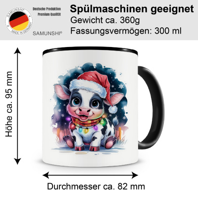 Tasse mit dem Motiv Kuh mit Weihnachtsmtze - Ansicht 2
