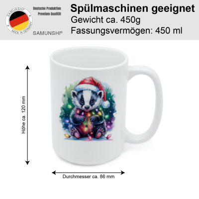 XXL Tasse mit dem Motiv Dachs mit Weihnachtsmtze - Ansicht 2