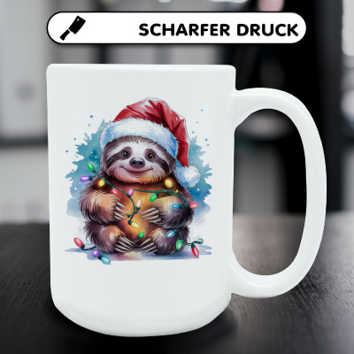XXL Tasse mit dem Motiv Faultier mit Weihnachtsmtze - Ansicht 5