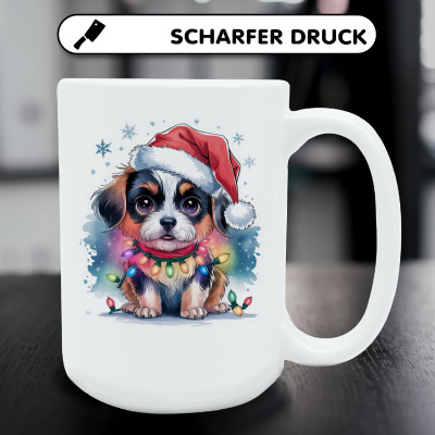 XXL Tasse mit dem Motiv Hund mit Weihnachtsmtze - Ansicht 5
