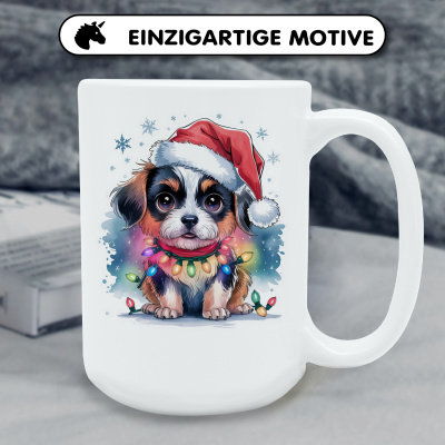 XXL Tasse mit dem Motiv Hund mit Weihnachtsmtze - Ansicht 6