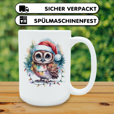 XXL Tasse mit dem Motiv Eule mit Weihnachtsmtze - Ansicht 4