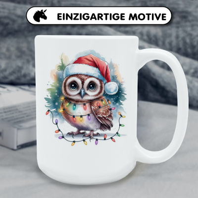 XXL Tasse mit dem Motiv Eule mit Weihnachtsmtze - Ansicht 6
