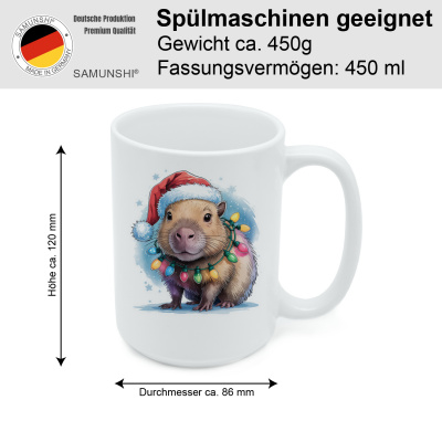 XXL Tasse mit dem Motiv Capybara mit Weihnachtsmtze - Ansicht 2
