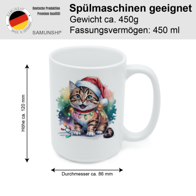 XXL Tasse mit dem Motiv Katze mit Weihnachtsmtze - Ansicht 2