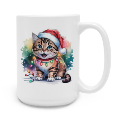 XXL Tasse mit dem Motiv Katze mit Weihnachtsmtze