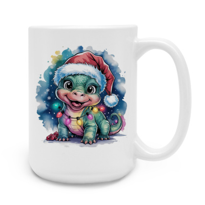 XXL Tasse mit dem Motiv Dino mit Weihnachtsmtze