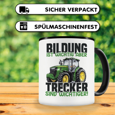 Tasse mit dem Motiv Bildung Wichtig Trecker Wichtiger Grn - Ansicht 4