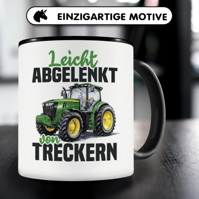Tasse mit dem Motiv Leicht abgelenkt von Treckern Grn - Ansicht 3