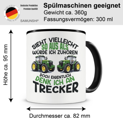 Tasse mit dem Motiv Sieht vielleicht so aus Trecker Grün - Ansicht 2