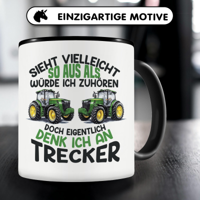 Tasse mit dem Motiv Sieht vielleicht so aus Trecker Grün - Ansicht 3