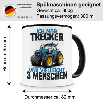 Tasse mit dem Motiv Ich mag Trecker Blau - Ansicht 2