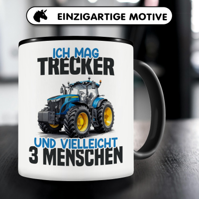 Tasse mit dem Motiv Ich mag Trecker Blau - Ansicht 3