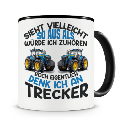 Tasse mit dem Motiv Sieht vielleicht so aus Trecker Blau